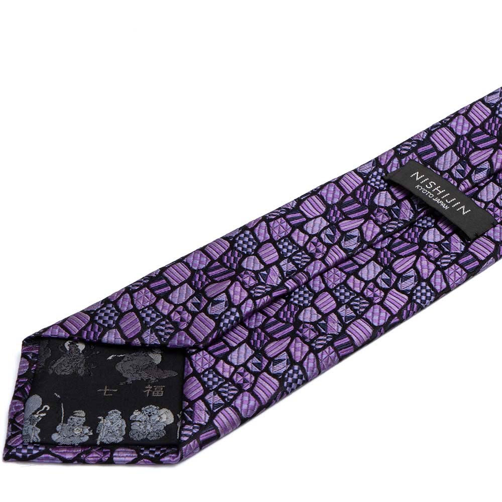 西陣織ネクタイ　京の石畳　紫