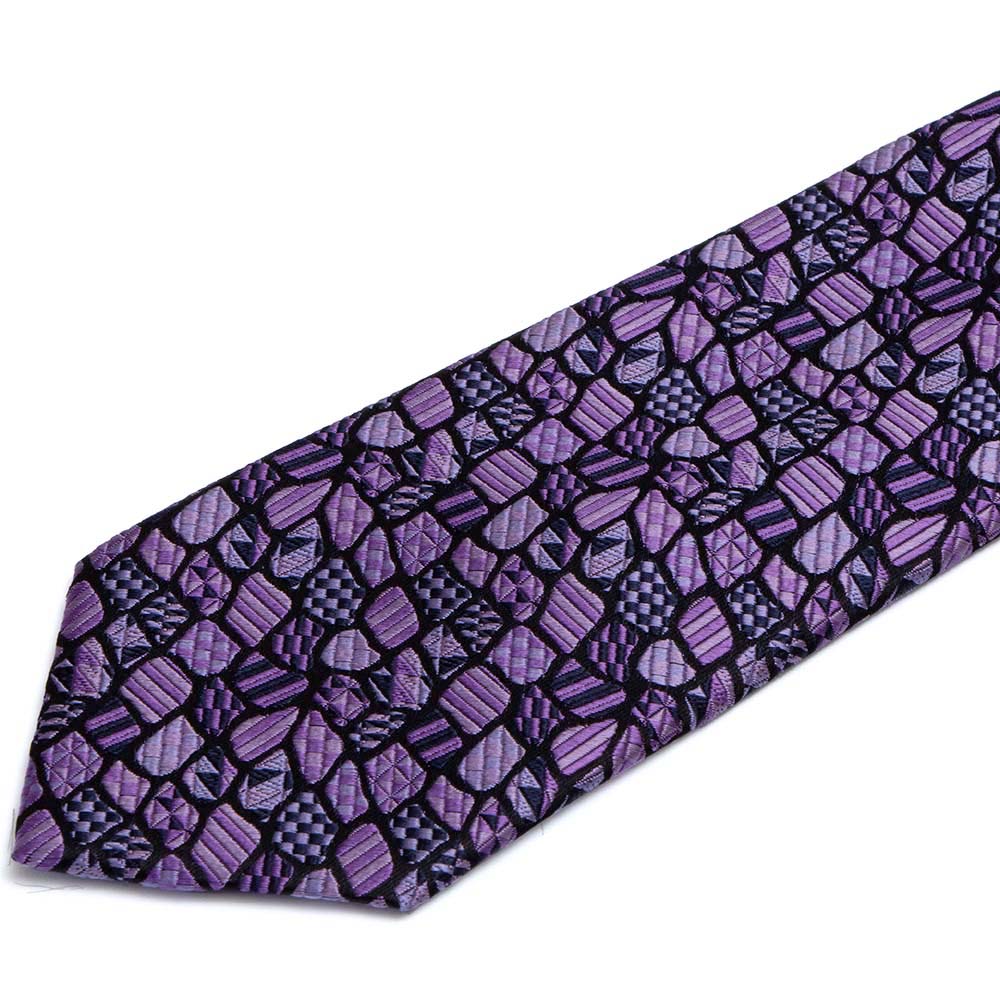 西陣織ネクタイ　京の石畳　紫